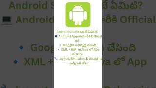 Telugu Android Studio అంటే ఏంటి? ఒక్కసారి చూసేయండి! #TeluguShorts #AndroidStudio #AppDevelopment