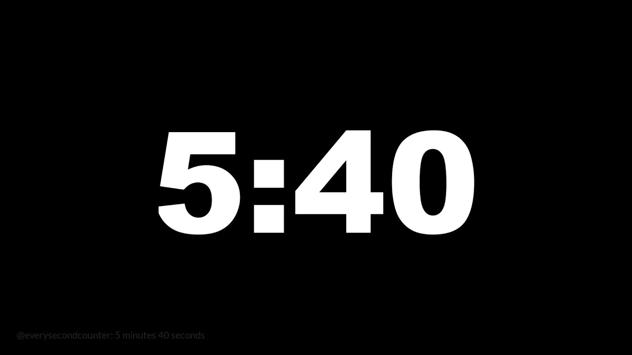5 minutes 40 seconds [340 secs] clock timer countdown || Alarm Focus ...