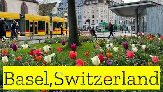 Basel Switzerland 🇨🇭Spring 2024 🌸 Walking Tour 4K/60fps