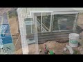 Glass window installation in a DIY drill pipe Walipini! #garden #homestead #hardwork