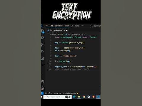 Encrypting Text Using Cryptography 👽 #pythonprogramming #python #fernet ...