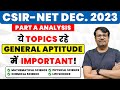 CSIR NET Dec. 2023 | Part A Analysis | ये Topics रहे General Aptitude में Important! | By GP Sir