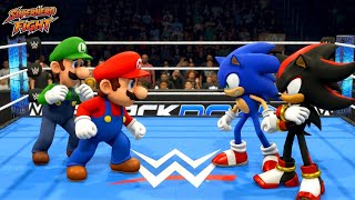 Super Mario & Luigi vs. Sonic & Shadow |Cartoon Wrestling Match in WWE 2K26 screenshot 5