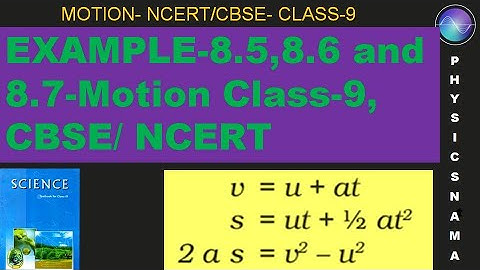 Examples-8.5 , 8.6 and 8.7 -Motion - Class-9 - Chapter 8 CBSE-NCERT I Equation of Motion Velocity