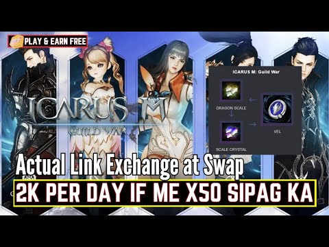 iCarus M Guild Wars  Play to Earn 1$ or 57 Php Daily Multiplied by?