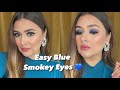 EASY BLUE SMOKEY EYES 💙 | USING BEAUTIFY BY AMNA MAKEUP