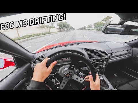 bmw-e36-m3-drifting-in-the-rain!!---pov-drive!-(loud-exhaust)