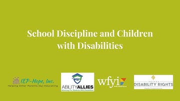 School Discipline and Children with Disabilities