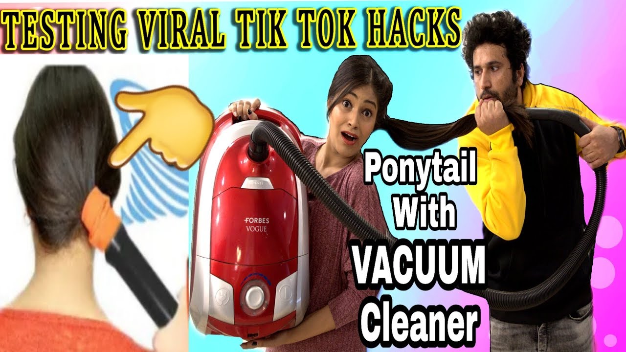 We Tested Viral Tiktok Life Hacks We Made Ponytail with a🤮VACUUM