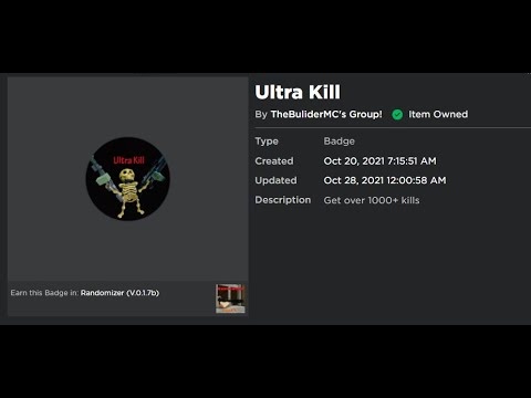 Roblox randomizer 1000 kills badge