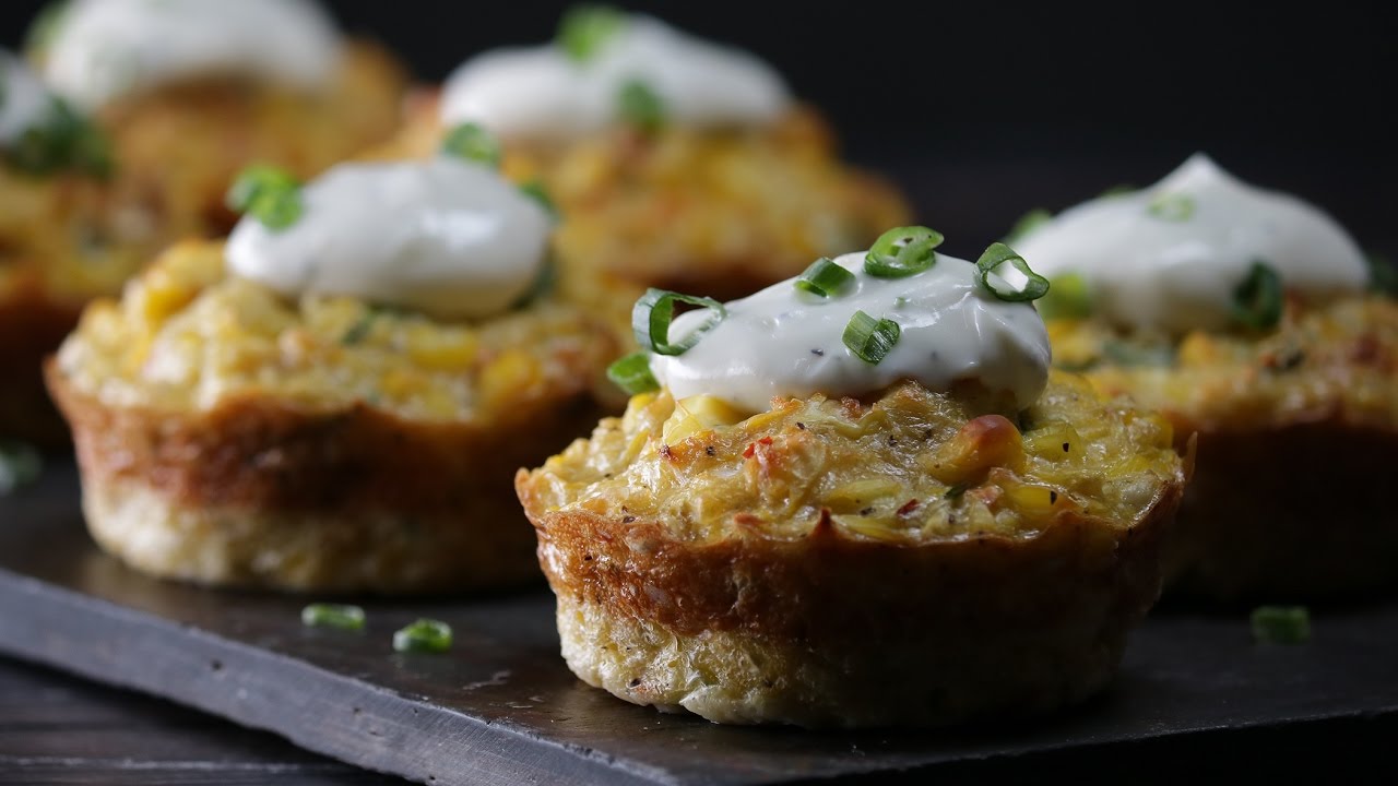 Corn Muffins With Cheesy Yogurt Dip