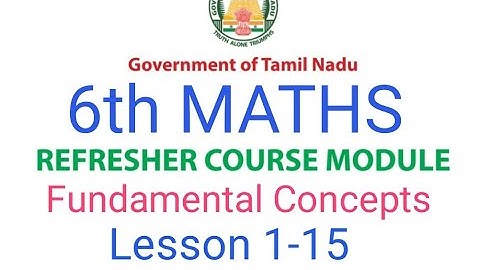 TN Class 6th Maths Refresher Course | Fundamental Concepts | Lesson 1-15 Answers | English Medium