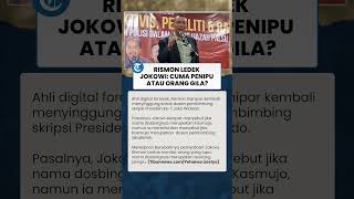 Rismon Ledek Jokowi: Cuma Penipu atau Orang Gila yang Lupa Nama Dosen Pembimbing Skripsi