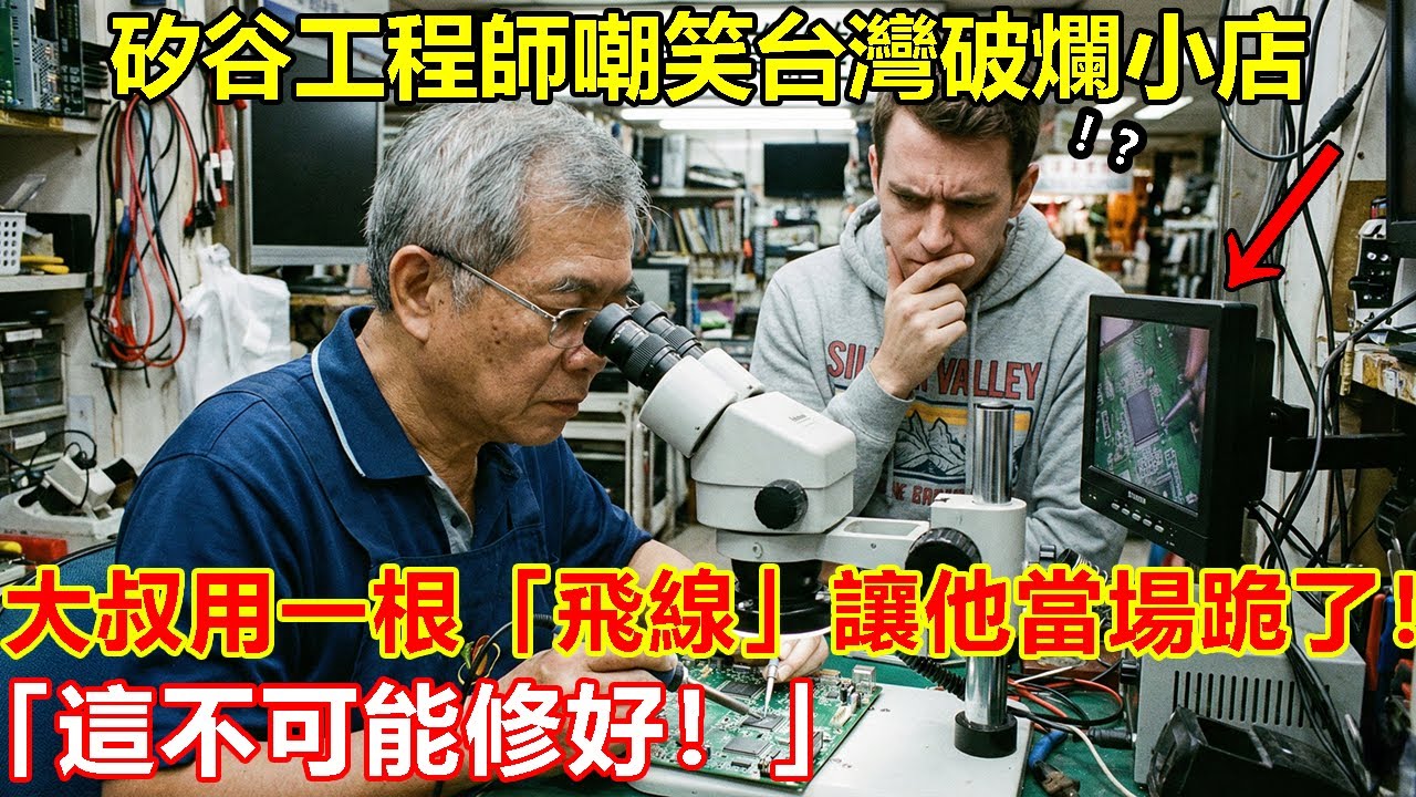 「這不可能修好！」矽谷工程師嘲笑台灣破爛小店，結果大叔用一根「飛線」讓他當場跪了！