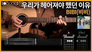 1133.BIBI(비비) - 우리가 헤어져야 했던 이유 기타커버【●○○○○】 | Guitar tutorial 【TAB譜】