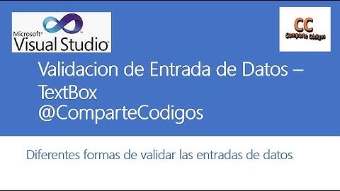 Control TextBox  - Validación de Entrada de Datos VB.NET