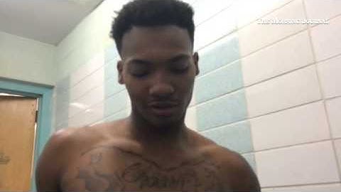 Lorain coach John Rositano and senior Devon Andrews discuss their victory in the Lorain County Class