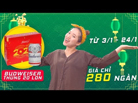 Từ ngày 3/1 - 24/1, Thùng 20 lon bia BUDWEISER 330ml GIÁ GIẢM CHỈ CÒN 280.000Đ