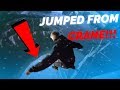 We jumped off a crane into SAND! (WARNING IT'S A GOOD VLOG)