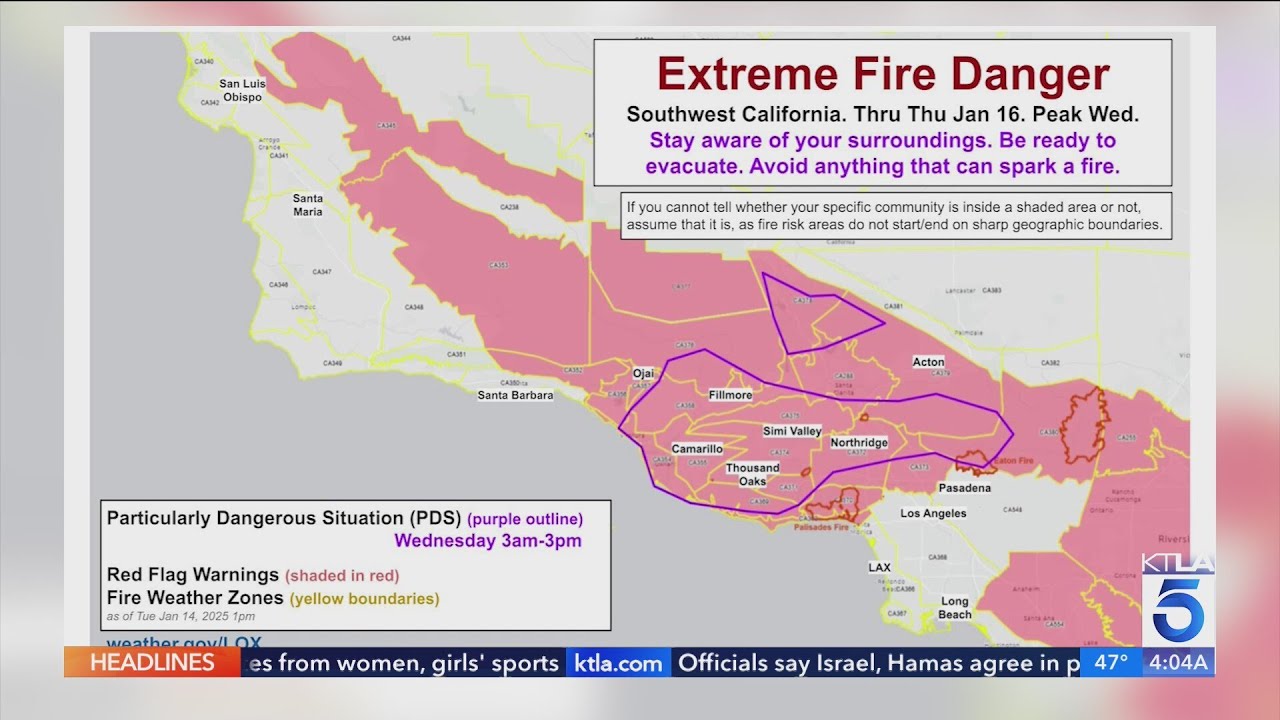 Santa Ana winds bring another day of extreme fire danger to SoCal - YouTube