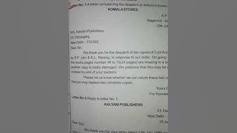 Complaint letter in Business communication Tamil