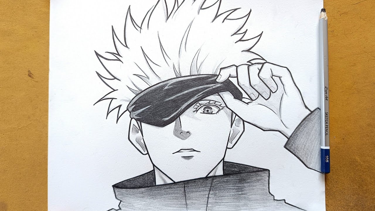 How to draw Gojo Satoru with six eye step by step || Easy drawing || Anime drawing tutorial
