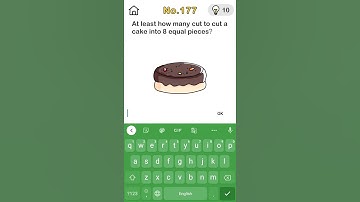 Brain out At least  how many cut to cut a cake into 8 equal pieces No.177