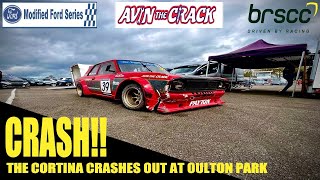 Cortina crashes out! Our race car crashes at Oulton Park!