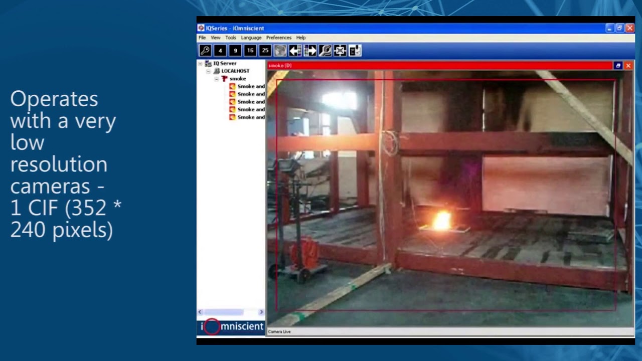Smoke and fire detection - iOmniscient - YouTube