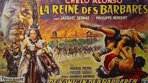 QUEEN of the TARTARS, THE HUNS. Opening credits. Chelo Alonso. 1960.