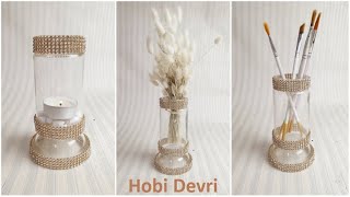 Diy Easy Candle Holder with Jar, Kavanozdan Kolay Mumluk Yapılışı, Kendin Yap