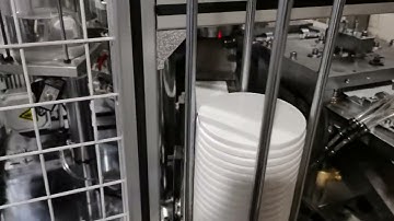 New Zealand customer coffee lid making machine with stacking function