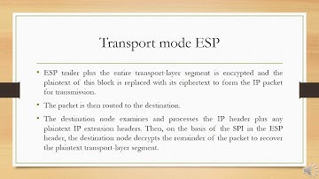 IP Security lecture #5, by Prof. Harsha B K