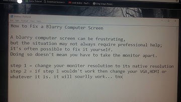 How to fix a blurry computer screen