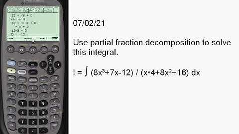 I=  ∫(8*x^3+7*x-12)/(x^4+8*x^2+16) dx, Partial Fraction Decomposition