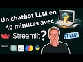 Dvelopper un chatbot llm en 10 minutes avec streamlit 