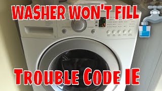 LG Washer Water Not Filling Up Code IE Repair