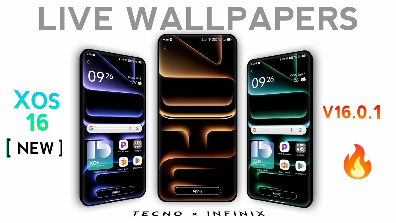 Infinix XOS 16 Live Wallpapers New Update ( Multi Colors ) For Tecno & Infinix 2026