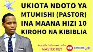UKIOTA NDOTO YA MTUMISHI (PASTOR) INA MAANA HIZI 10 KIBIBLIA NA KIROHO - Apostle Johaness John