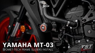 How to install Womet-Tech Frame Sliders on a 2020 Yamaha MT-03 by TST Industries