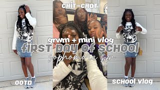 GRWM: FIRST DAY OF SCHOOL [SOPHOMORE YEAR ] || grwm + mini vlog