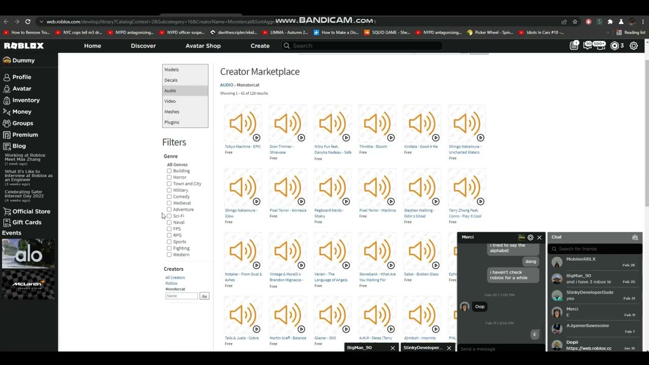 Uploading Musics from  Audio Library on Roblox - Platform