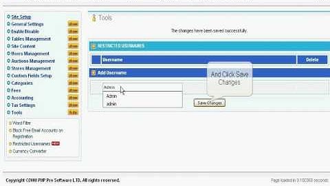 php pro bid  Restricted Usernames mod!