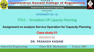 Simulation Of Capacity Planning  Case study 1