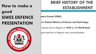 How to make a good SIWES DEFENCE PRESENTATION | Plearnty