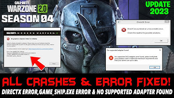Warzone 2.0 Season 4 How to Fix Directx Error,Game_Ship.exe error & Crashing & Not Launching (2023)