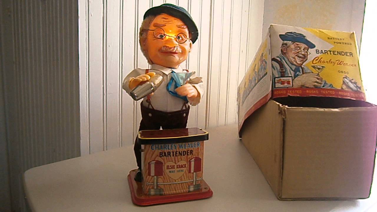 Charley Weaver Bartender 1962 Battery Operated Mechanical YouTube