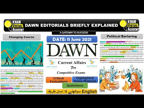 Dawn Newspaper Editorial Analysis 11 June 21 Political Bartering Baghlan Massacre Youtube