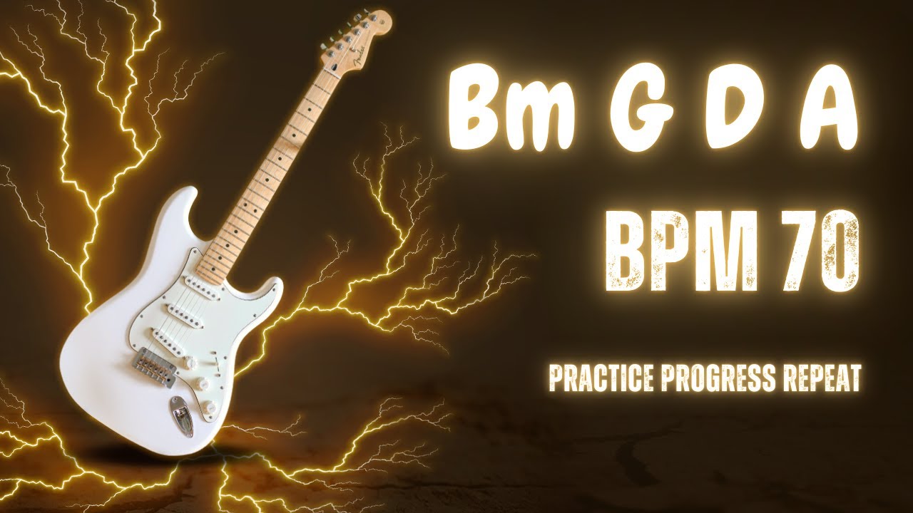 Bm G D A (vi–IV–I–V) | 70 BPM | Guitar Practice Backing Track