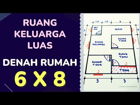 Denah Rumah 6x8 Dengan Ruang Keluarga Yang Luas